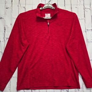 Chick-fil-A Red Quarter Zip Pullover Team Member Style Space Dye Men Size Medium